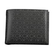 Zwarte polyester portemonnee met RFID-blokkering Calvin Klein , Black ...