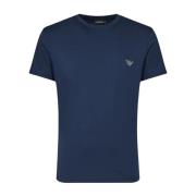 3D Logo Katoenen T-Shirt - Blauw Emporio Armani , Blue , Heren
