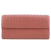 Pre-owned Leather wallets Bottega Veneta Vintage , Pink , Dames