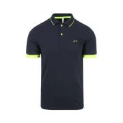 Blauwe Polo Fluo T-shirts en Polos Sun68 , Blue , Heren