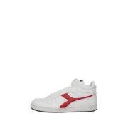 Witte Leren Platte Sneakers voor Heren Diadora , White , Heren