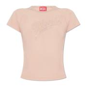 T-Vincie T-shirt met logo Diesel , Pink , Dames