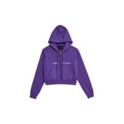 Modieuze Cropped Zip Hoodie Marc Jacobs , Purple , Dames