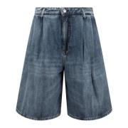 Gewassen Blauw Katoen Denim Bermuda Shorts Nine In The Morning , Blue ...