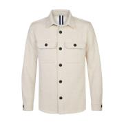 Herringbone Beige Overshirt Profuomo , Beige , Heren