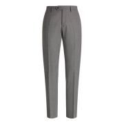 Washable Wool Stretch Broek Boggi Milano , Gray , Heren