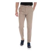 Chino Broek, Regular Fit, Knoopsluiting Kiton , Beige , Heren