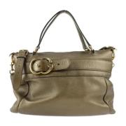 Pre-owned Leather totes Gucci Vintage , Beige , Dames