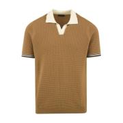 Bruine Polo T-shirt Model D0G146W Drumohr , Brown , Heren
