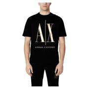 Casual Heren T-shirt Lente/Zomer Collectie Armani Exchange , Black , H...