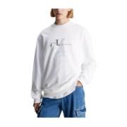 Monogram Echo Sweatshirt Calvin Klein , White , Heren