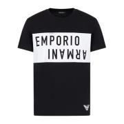 Zwart Logo T-Shirt 100% Katoen Emporio Armani , Black , Heren