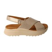 Zilveren Leren Comfort Sandaal Clarks , Yellow , Dames