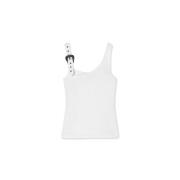 Barok Gesp Mouwloze Top - Wit Versace Jeans Couture , White , Dames