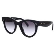 Ronde Zonnebril Zwarte Frame Grijze Lenzen Celine , Black , Dames