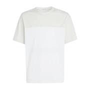 Moderne Colorblock T-shirt Calvin Klein , White , Heren