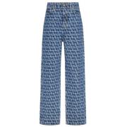 Wide Trousers Valentino , Blue , Dames