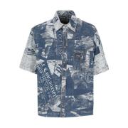 Short Sleeve Shirts Versace Jeans Couture , Blue , Heren