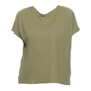 Gestreept T-shirt en Polo Set Majestic Filatures , Green , Dames