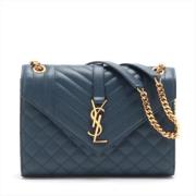 Pre-owned Leather crossbody-bags Yves Saint Laurent Vintage , Blue , D...