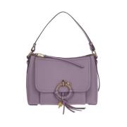 Mini Joan Leren Crossbody Tas See by Chloé , Purple , Dames