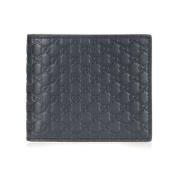 Blauwe Bifold Leren Portemonnee Horizontaal Model Gucci , Blue , Heren