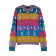 Alpaca en wol ronde hals trui Max Mara , Multicolor , Dames