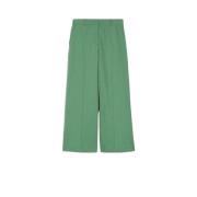 Wijde Pijp Katoen en Linnen Broek Max Mara Weekend , Green , Dames