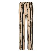 Beige zwarte print broek Harland Modström , Multicolor , Dames