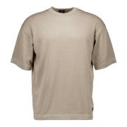 Relaxed round stitch ss t-shirts kiezel Genti , Beige , Heren