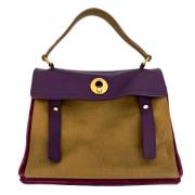 Pre-owned Leather handbags Yves Saint Laurent Vintage , Purple , Dames