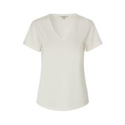 Modal V-hals T-shirt Luvanna mbyM , White , Dames
