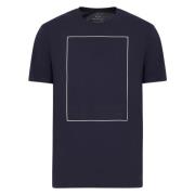 Blauwe Logo Quadro T-shirts en Polos Armani Exchange , Blue , Heren