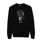 Zwarte Katoenen Gebreide Crew Neck Sweater Karl Lagerfeld , Black , He...