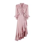 Roze Zijden Jurk met V-hals Zimmermann , Pink , Dames