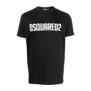 Glitch Logo T-shirt Dsquared2 , Black , Heren