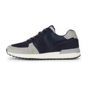 Tec Fabric Leren Sneakers Hardlopen Boggi Milano , Blue , Heren