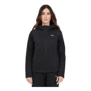 Zwarte Evostripe Hoodie Rits Logo Puma , Black , Dames