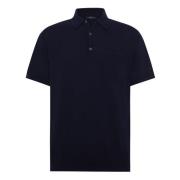 Katoenen Crêpe Gebreid Poloshirt Boggi Milano , Blue , Heren