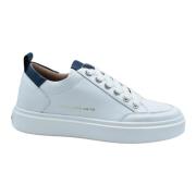 Wit Blauw Leren Platte Schoenen Alexander Smith , Multicolor , Heren