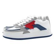 Canadese Sneaker Wit Blauw Rood Dsquared2 , Multicolor , Heren