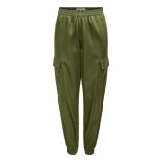 Slim-fit Trousers Only , Green , Dames