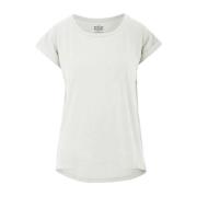 Wit Linnen Half Sleeve T-shirt BomBoogie , White , Dames