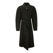 Belted Coats Sportmax , Black , Dames