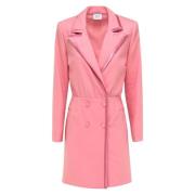 Peak Lapel Wool Mini Dress MVP wardrobe , Pink , Dames
