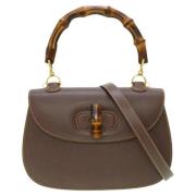 Pre-owned Leather gucci-bags Gucci Vintage , Brown , Dames