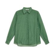 Zijden Muslin Patch Shirt Maliparmi , Green , Dames