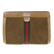 Pre-owned Suede clutches Gucci Vintage , Brown , Dames