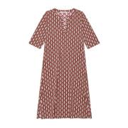 Gedrukte Jersey Midi Kaftan Jurk Maliparmi , Brown , Dames