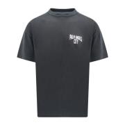 Stad Print Katoenen T-Shirt Palm Angels , Black , Heren